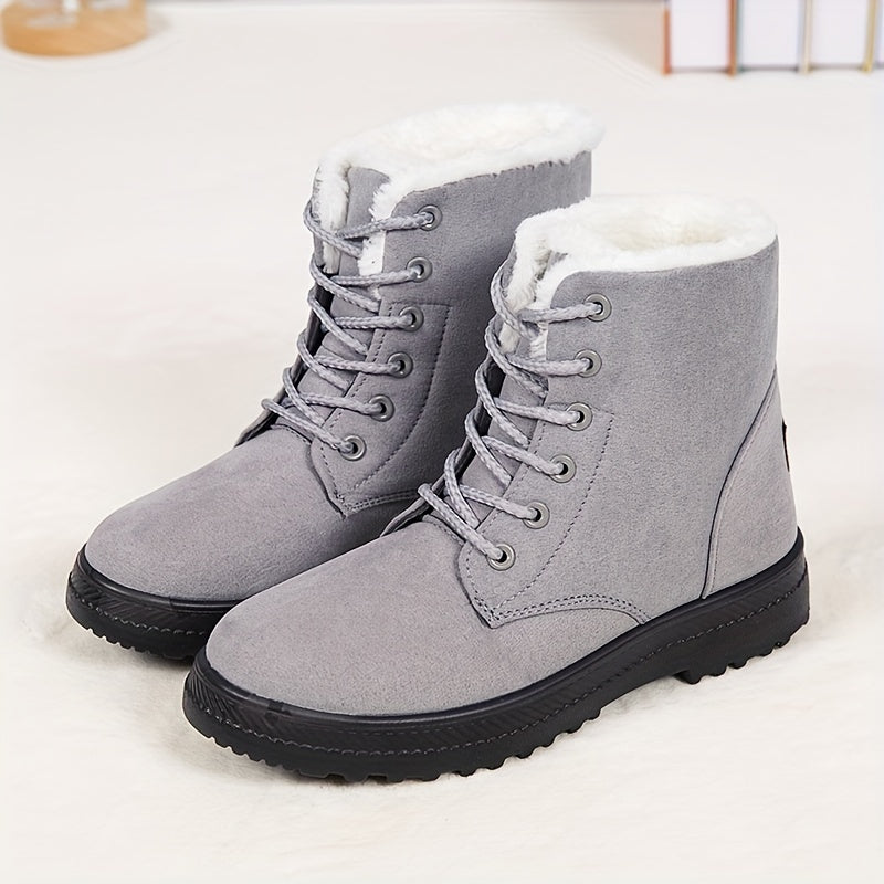 Women'S Winter Boots - Slip-Resistant PU Sole, Lace-Up Closure, Cushioned Insole - Cold Weather Boots for Everyday & Formal Outfits - Extended Sizes Up to US Women'S 44 (EU 43) - Boots for Winter Adventures, Y Terrain Footwea