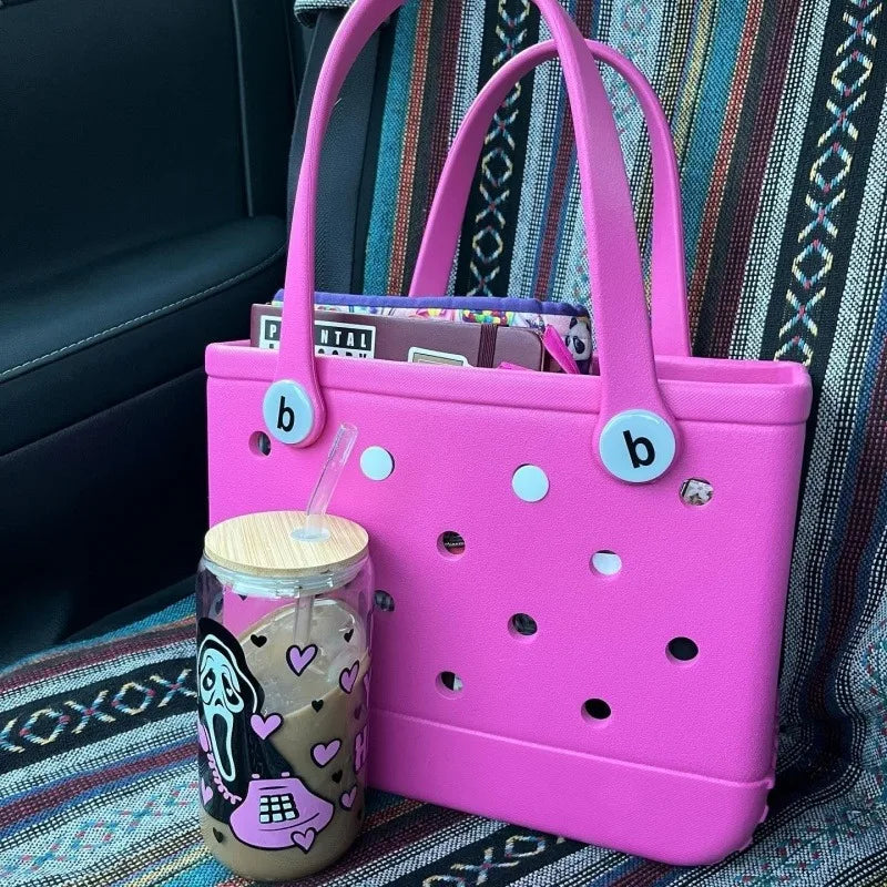 Mini Beach Bag EVA Rubber Waterproof Pool Fashion Outdoor Shoulder Storage Basket Travel Handbag Female Tote Jelly Bogg Bag