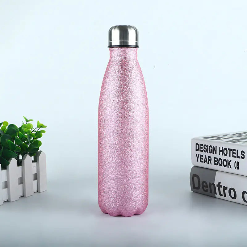 Shiny Gold Stainless Steel Insulated Sports Bottle