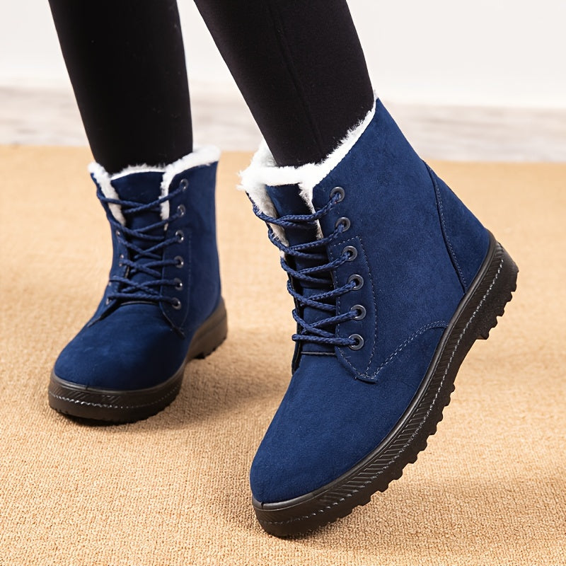 Women'S Winter Boots - Slip-Resistant PU Sole, Lace-Up Closure, Cushioned Insole - Cold Weather Boots for Everyday & Formal Outfits - Extended Sizes Up to US Women'S 44 (EU 43) - Boots for Winter Adventures, Y Terrain Footwea