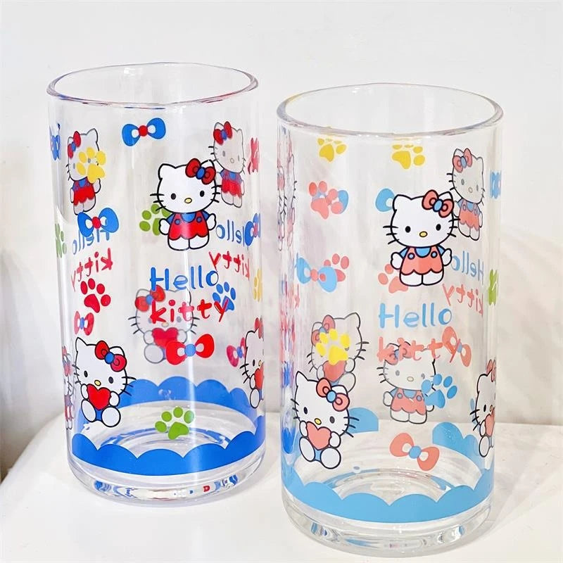 Kawaii Sanrio Hello Kitty Anime Cartoon Glass Cup Home Dormitory Office Fruit Juice Milk Coffee Breakfast Water Cup Cute Gift
