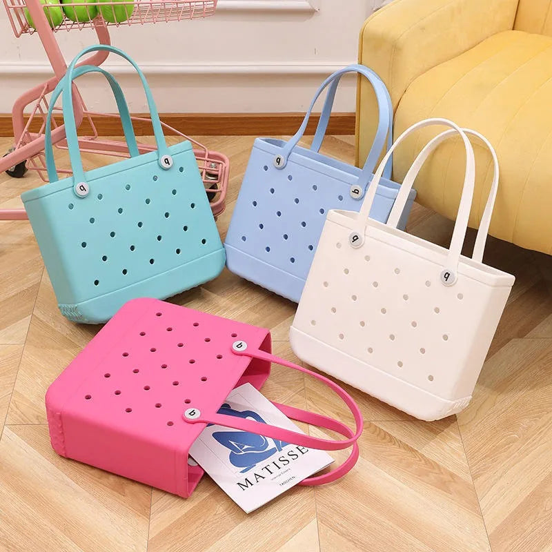 Mini Beach Bag EVA Rubber Waterproof Pool Fashion Outdoor Shoulder Storage Basket Travel Handbag Female Tote Jelly Bogg Bag