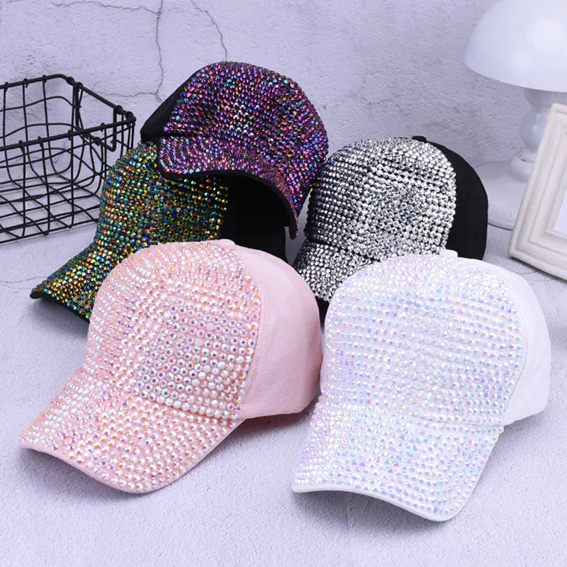 Colorful Diamond-Studded Summer Cap for Women and Men