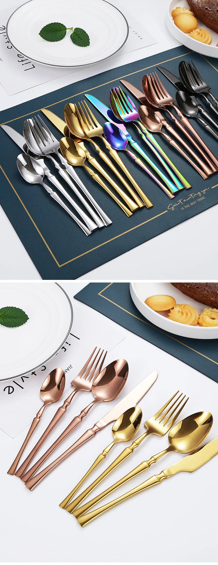 16pcs Cutlery Set Dinnerware Stainless Steel Western Tableware Forks Knives Spoons Silverware Wedding Gift Dishwasher Safe