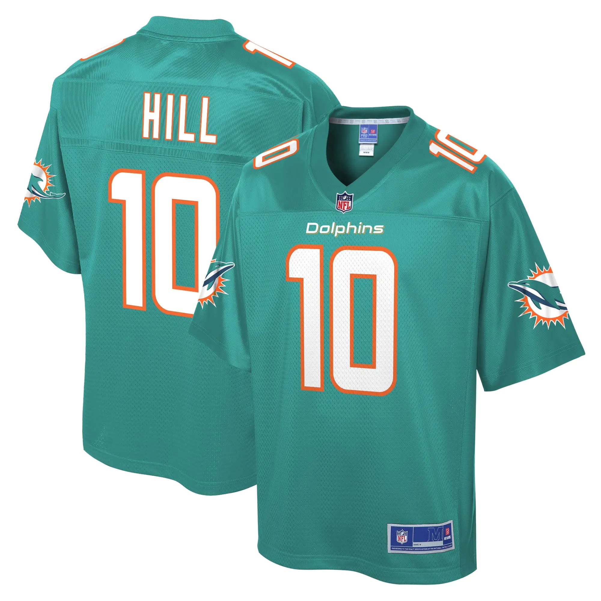 NFL PRO LINE Mens Tyreek Hill Aqua Miami Dolphins Replica Jersey