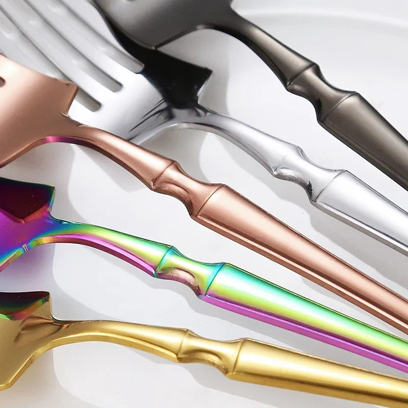 16pcs Cutlery Set Dinnerware Stainless Steel Western Tableware Forks Knives Spoons Silverware Wedding Gift Dishwasher Safe