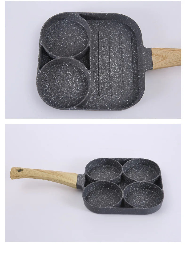 2/4-Hole Frying Pot Pan Thickened Omelet Pan Non-stick Egg Pancake Steak Pan Cooking Egg Ham Pans Breakfast Maker Cookware Pan