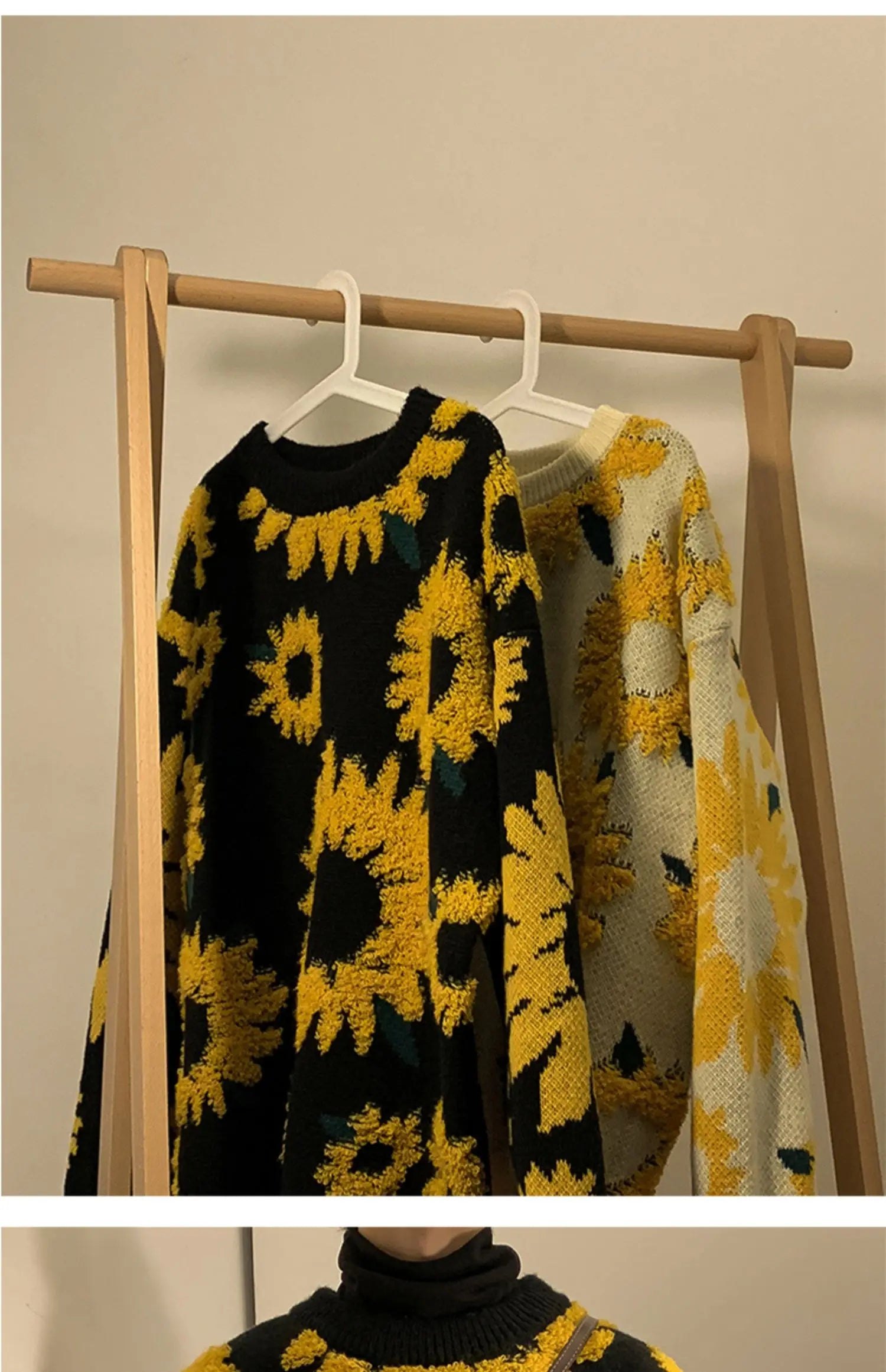 2024 Sweater Winter Sunflower Warm Sweaters  Fashion Male O-Neck Pullovers Sweater Men Loose Casual Sweater Thick Knitted Unisex