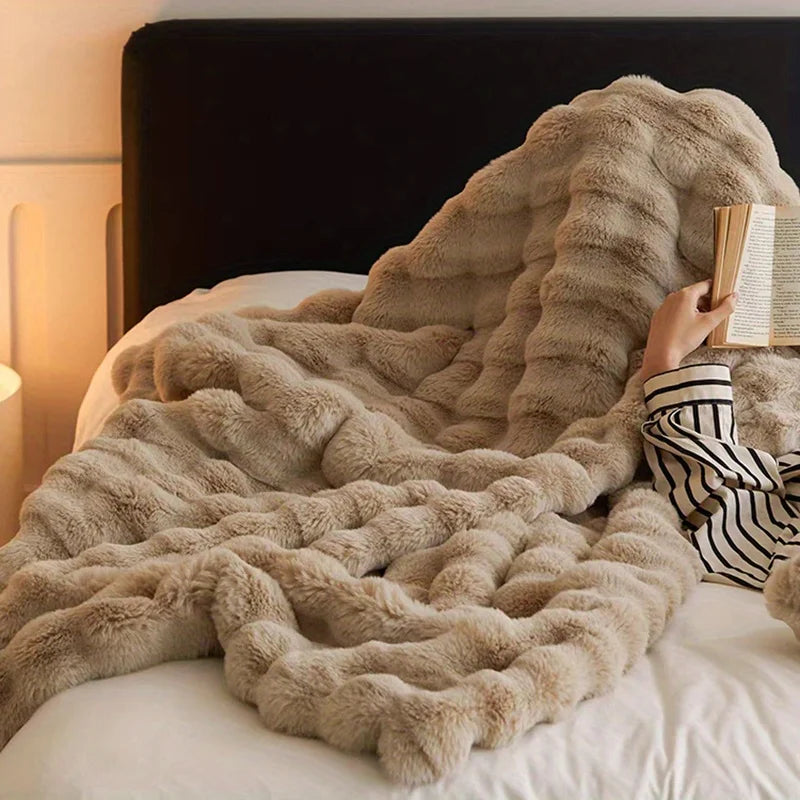 Decorate your home with this soft and comfortable plush blanket - the touch of lying on clouds
