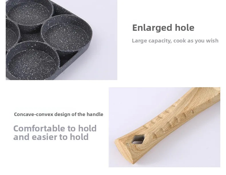 2/4-Hole Frying Pot Pan Thickened Omelet Pan Non-stick Egg Pancake Steak Pan Cooking Egg Ham Pans Breakfast Maker Cookware Pan