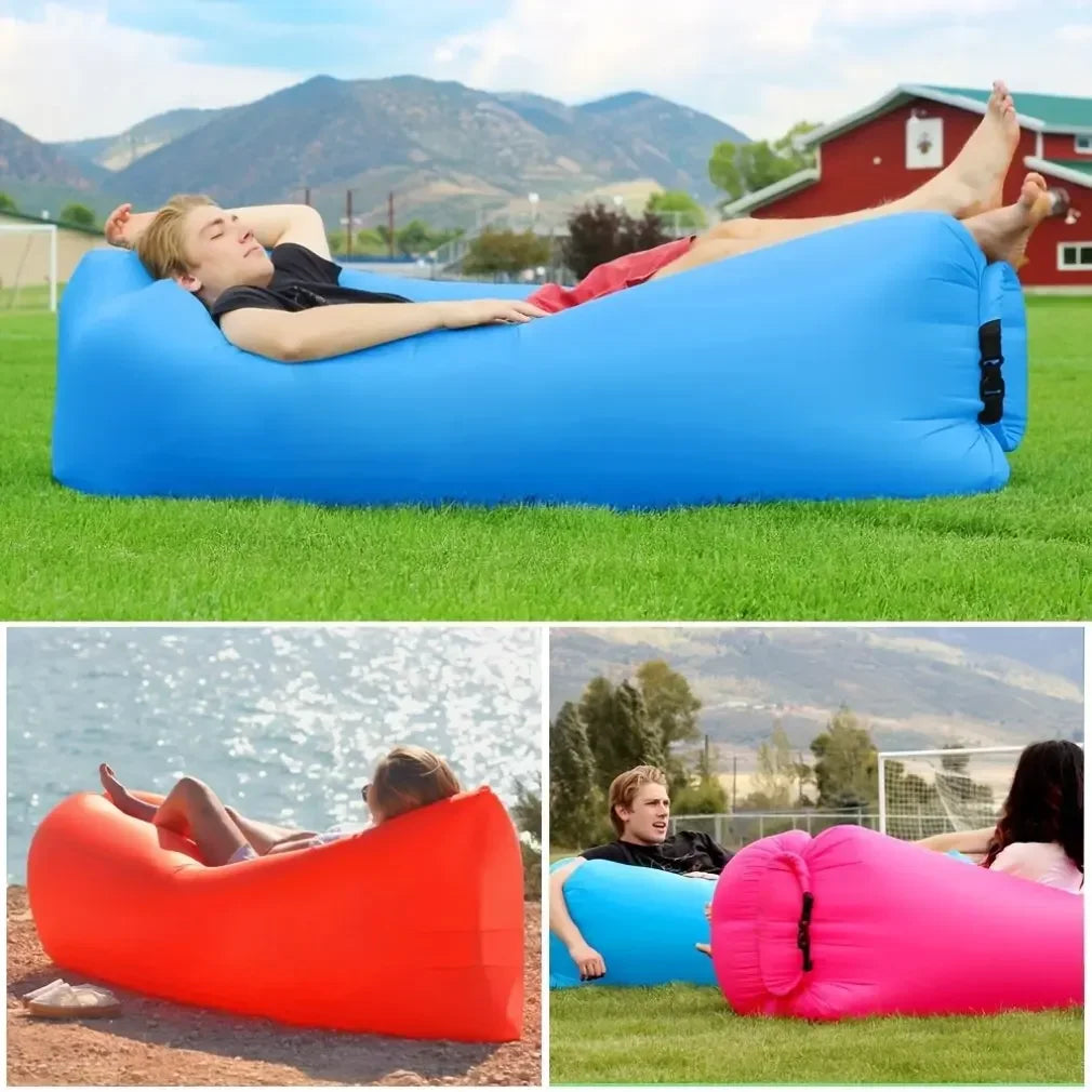 Lazy Folding Camping Inflatable Sofa - Portable Outdoor Inflatable Lounger, Comfortable Outdoor Furniture camping  air bed