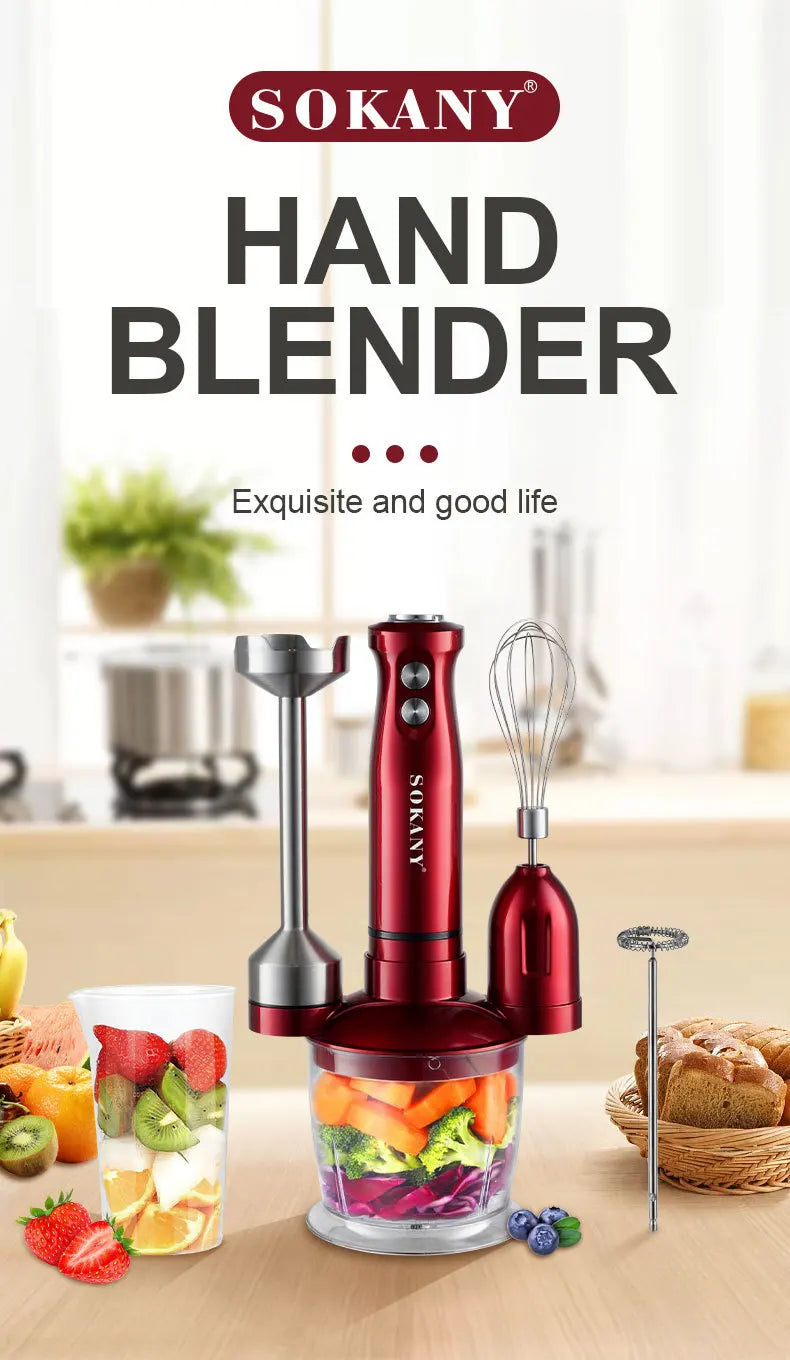 Electric Immersion Blender Hand Blender with Whisk 5 in 1 600W,304 Stainless Steel Ice Crush Blade with Whisk, Milk Frother