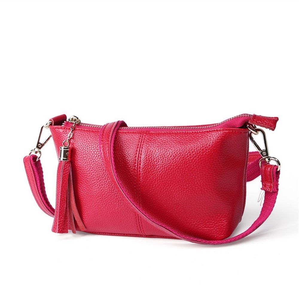 Genuine Leather Wristlet Clutch for Women Ultra-Slim Ladies Credit Card Holder Wallet Purses(rose red)