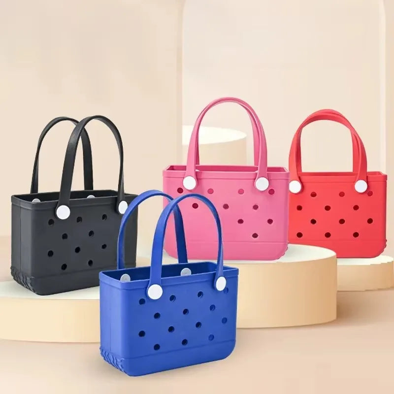 Mini Beach Bag EVA Rubber Waterproof Pool Fashion Outdoor Shoulder Storage Basket Travel Handbag Female Tote Jelly Bogg Bag