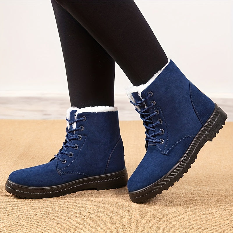 Women'S Winter Boots - Slip-Resistant PU Sole, Lace-Up Closure, Cushioned Insole - Cold Weather Boots for Everyday & Formal Outfits - Extended Sizes Up to US Women'S 44 (EU 43) - Boots for Winter Adventures, Y Terrain Footwea