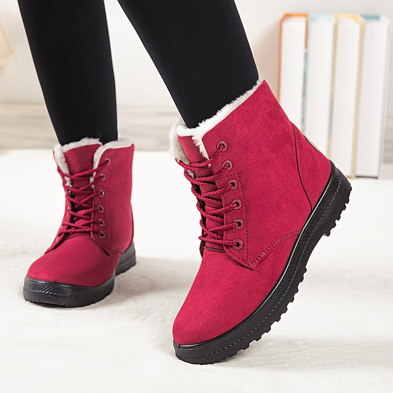 Women'S Winter Boots - Slip-Resistant PU Sole, Lace-Up Closure, Cushioned Insole - Cold Weather Boots for Everyday & Formal Outfits - Extended Sizes Up to US Women'S 44 (EU 43) - Boots for Winter Adventures, Y Terrain Footwea