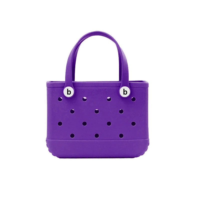 Mini Beach Bag EVA Rubber Waterproof Pool Fashion Outdoor Shoulder Storage Basket Travel Handbag Female Tote Jelly Bogg Bag