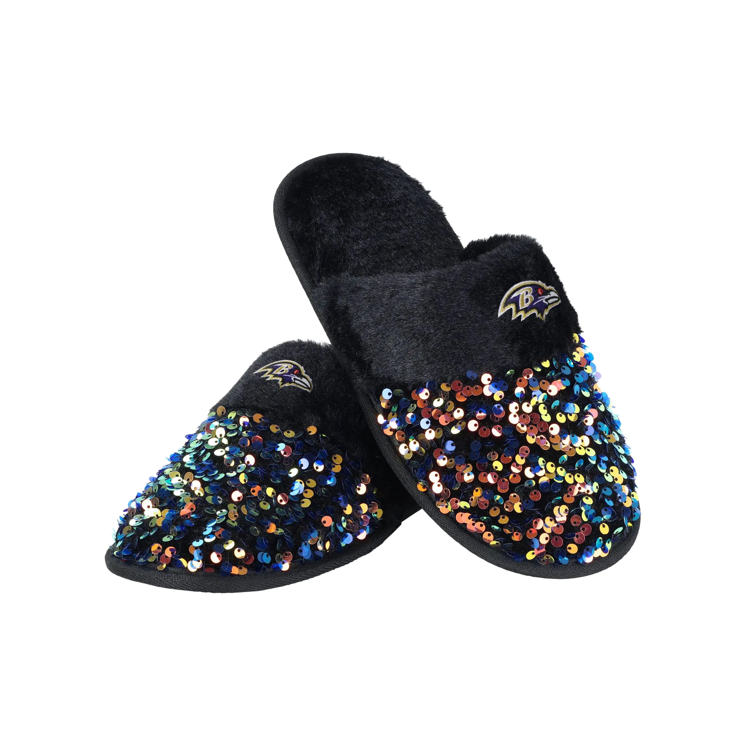 FOCO Baltimore Ravens Sequin Slipper - Womens Medium