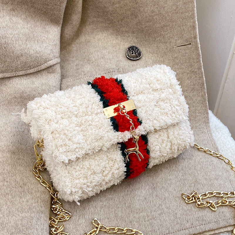 Hawang mesh grid handbag DIY material package wool handmade woven bag flat line shoulder bag Messenger bag