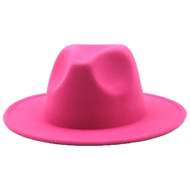 Fedoras women's Hat Big Brim Autumn Solid Formal Dress Wedding Woman Hat Camel Black White Fedora Felted Classic Cap Winter Hats