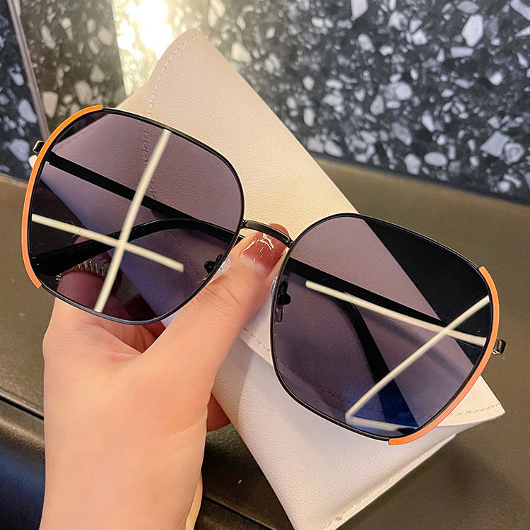 2021 new net red fashion sunglasses men's Korean square elliptical jug mirror women's personality anti-UV glasses