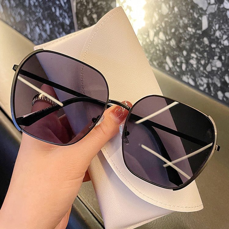2021 new net red fashion sunglasses men's Korean square elliptical jug mirror women's personality anti-UV glasses