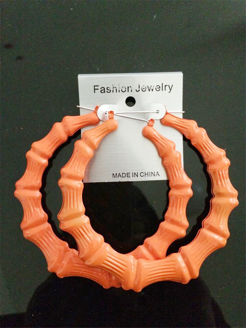 Fashion Jewelry Large color fluorescent bamboo earrings hip-hop hipster singer eardrop nightclubs exaggerated earrings