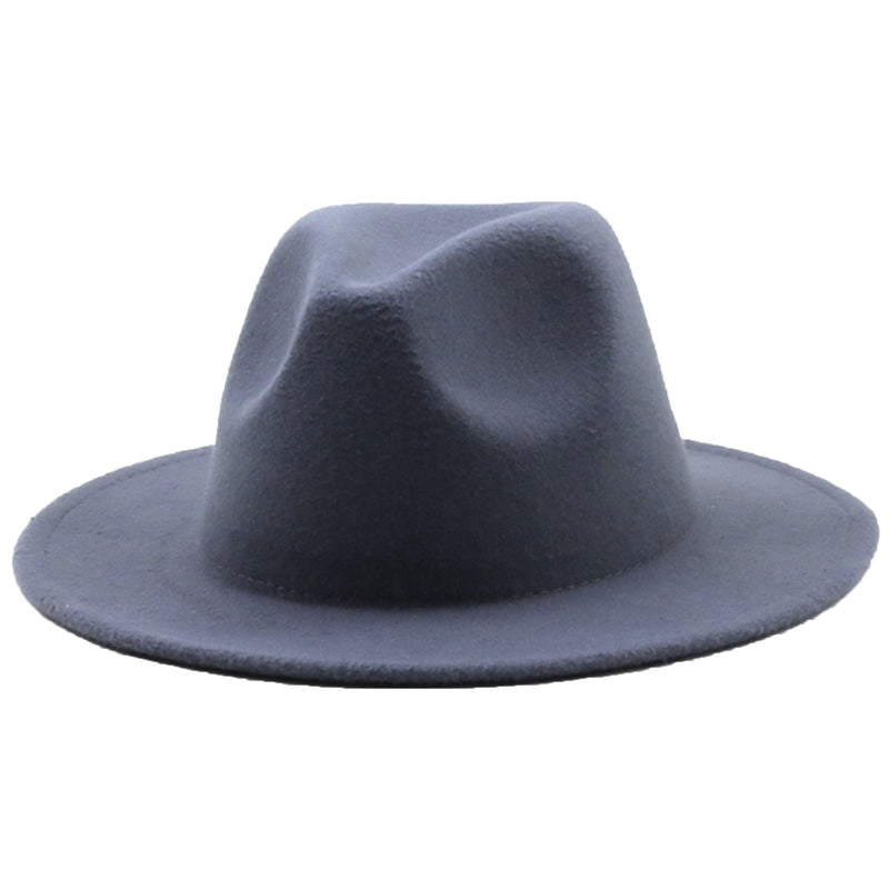 Fedoras women's Hat Big Brim Autumn Solid Formal Dress Wedding Woman Hat Camel Black White Fedora Felted Classic Cap Winter Hats