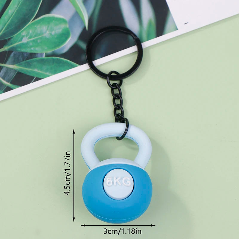 3D Kettlebell Keychain Fitness Enthusiasts PVC Sports keychain Car Keychain Creative Accessories