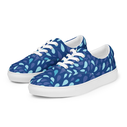 Blue Multi Women's Lace-Up Canvas Shoes