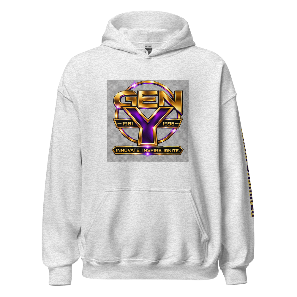 Ellima Unlimited Gen Y Purple Logo Unisex Heavy Blend Hoodie | Gildan 18500