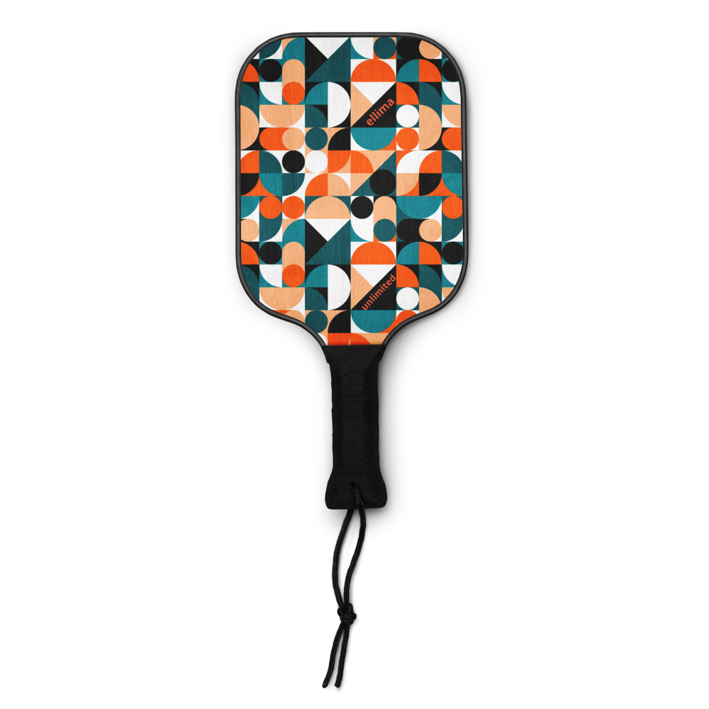 Orange Geometric Pickleball Paddle (Set)