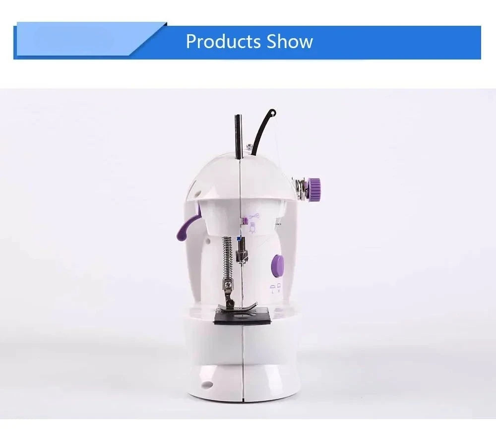 Ultra-Portable Dual-Speed Sewing Machine with LED Light & Foot Pedal | Easy-Use Home Stitching Kit for Beginners