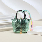 Mini Bag Pendant Car Interior Rearview Mirror Decoration High-End Leather Headphone Bag Coin Purse Multifunctional Keychain