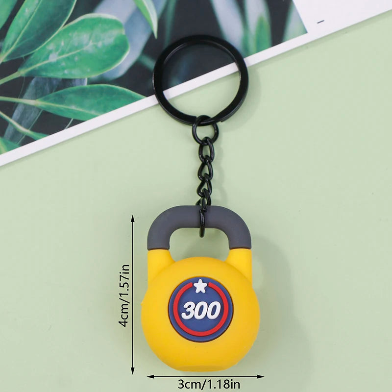 3D Kettlebell Keychain Fitness Enthusiasts PVC Sports keychain Car Keychain Creative Accessories