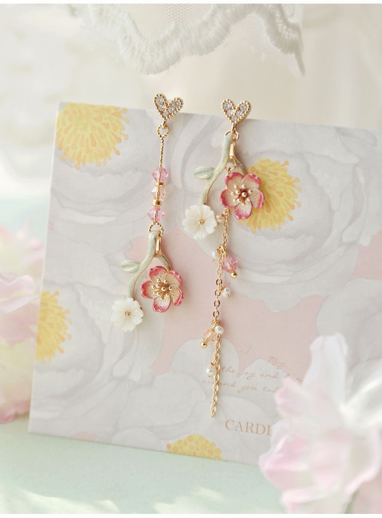 Cherry Blossom Clip-On Earrings with Sweet Design