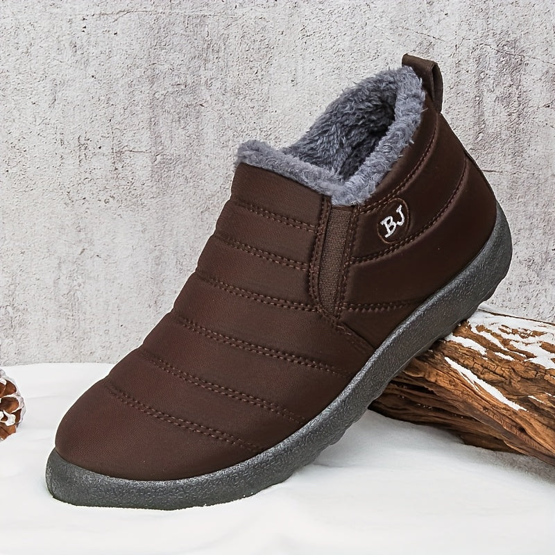 [High Quality Winter Boots] High Quality Women's Winter Boots - Slip-On Ankle Snow Boots with Fleece