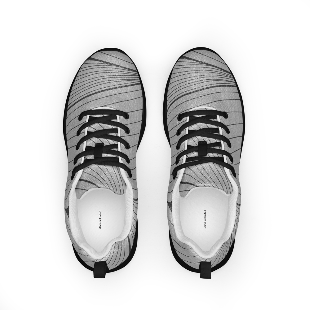 Gray Striped Women's Athletic Shoes