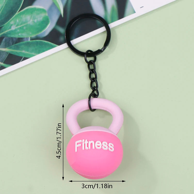 3D Kettlebell Keychain Fitness Enthusiasts PVC Sports keychain Car Keychain Creative Accessories