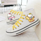 real pictures hello kitty cat 2025 New plus size Branded Students Soft Girl sports man white Canvas Shoes women Casual Shoes