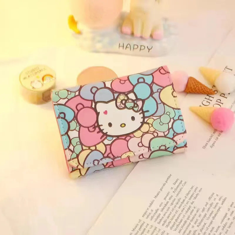 Hello Kitty Wallets for Women Sanrios Cute Coin Purse Girls ID Card Holder Bags Travel Shopping Pocketbook Fashion Billfold Gift
