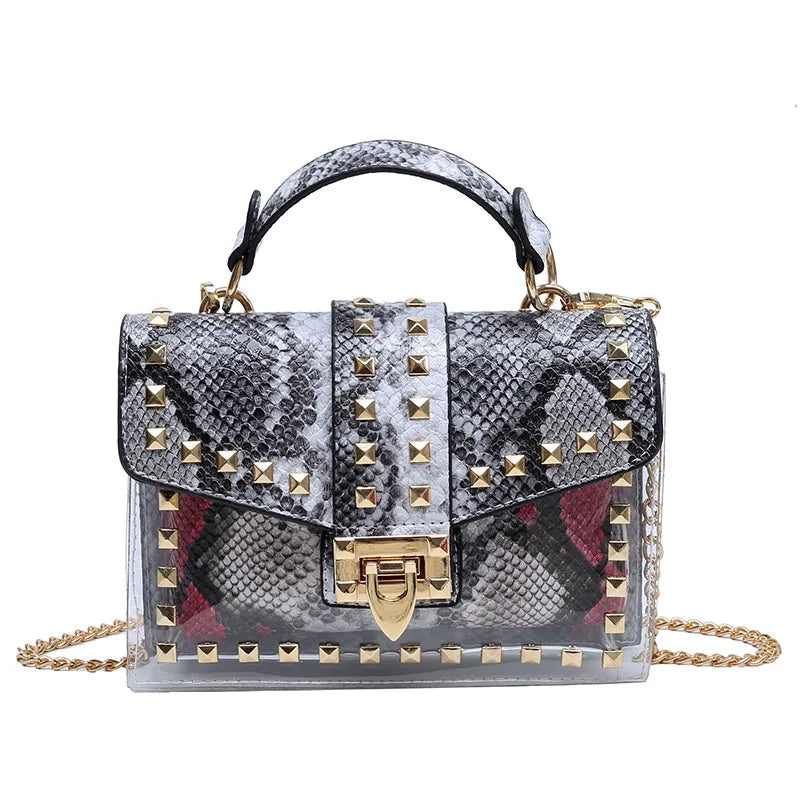 Fashion Shoulder Bag for Ladies High Quality Women Studded Graffiti Crossbody Bags Female Luxury Designer Summer Handbags