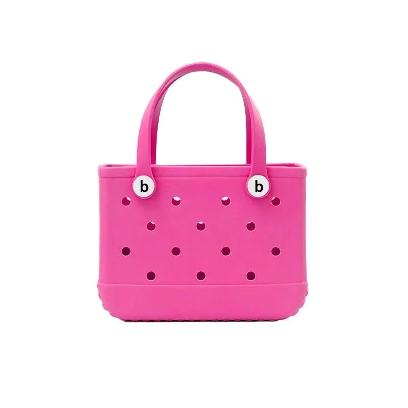 Mini Beach Bag EVA Rubber Waterproof Pool Fashion Outdoor Shoulder Storage Basket Travel Handbag Female Tote Jelly Bogg Bag