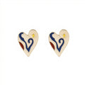 CB Heart Stud Earrings