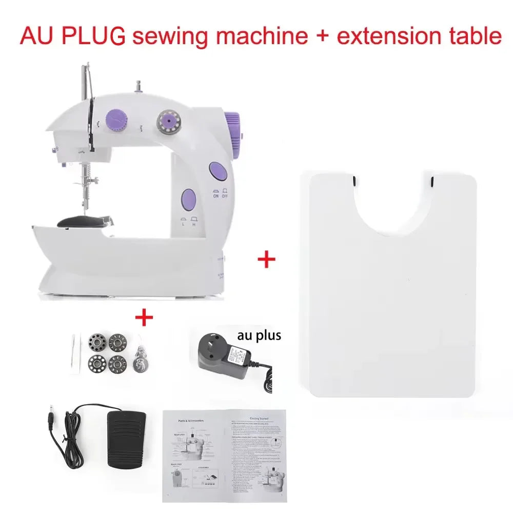 Household Electric Sewing Machine Beginner Dual Speed Portable Flat Bed Light Travel Craftsman DIY Mini Portable Foot Pedal