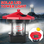 Solar Lighthouse 360 Degree Rotating Light, Waterproof LED Solar Lights, Courtyard Fence, Garden, Statue Lights, Lawn Decoration