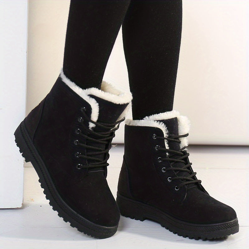 Women'S Winter Boots - Slip-Resistant PU Sole, Lace-Up Closure, Cushioned Insole - Cold Weather Boots for Everyday & Formal Outfits - Extended Sizes Up to US Women'S 44 (EU 43) - Boots for Winter Adventures, Y Terrain Footwea
