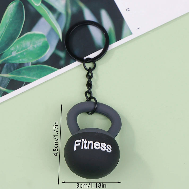 3D Kettlebell Keychain Fitness Enthusiasts PVC Sports keychain Car Keychain Creative Accessories