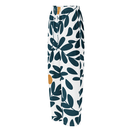 Leafy All-Over Print Women's Pajama Pants
