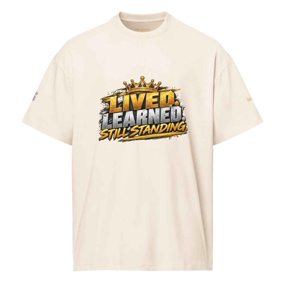 Ellima Unlimited "Lived Learned" Men's Box Tee | Cotton Heritage MC1087